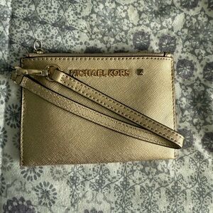 Michael Kors Metallic Gold Wristlet